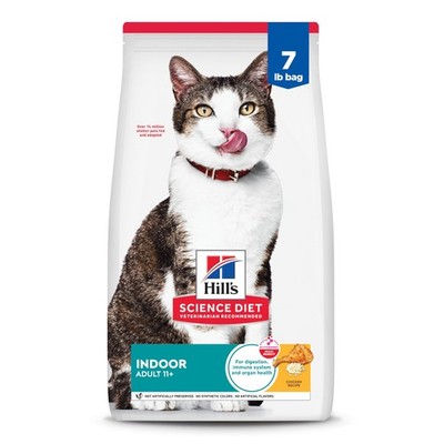 Hill s Science Diet Indoor Cat Food 11+ 7lb Easy Litter Chicken Senior Dry