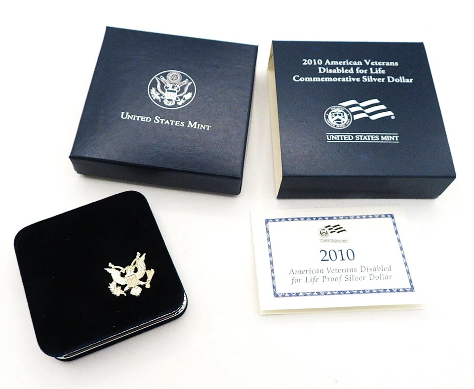 2010 American Veterans Disabled for Life 90% Silver Dollar Proof Coin, Box & COA - Image 4 of 4