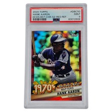 2020 Topps Decades Best Batters Chrome Red Refractor Hank Aaron #'d 1/10 PSA 9