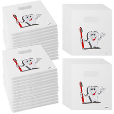 400 Pcs Tooth Patient Care Dental Bags 9 X 8 Inches Plastic Merchandise Bags Den