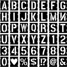 42 Piece Letter Stencils - 3.5 Inch, Reusable Alphabet  Number for...