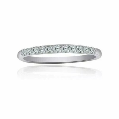 0.50Ct Lab Created Diamond 14K White Gold Over Wedding Anniversary Band Ring