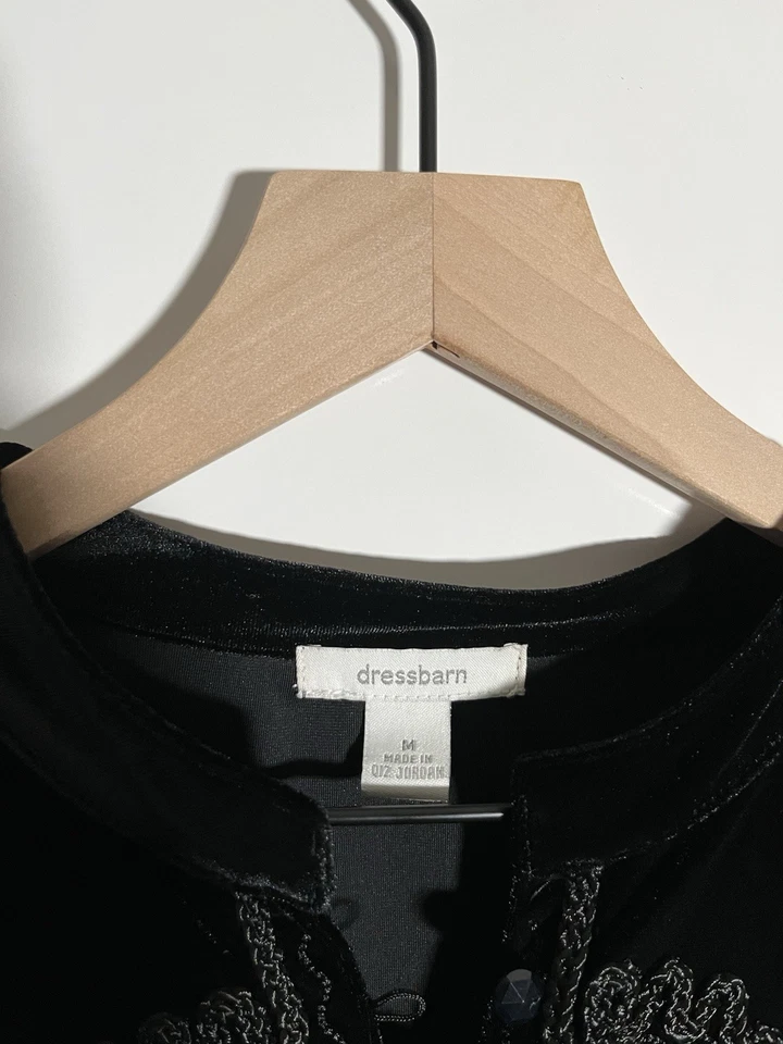 Dressbarn женщин бархата вышитый длинным рукавом Топ вечер ведьмы готический - Изображение 4 из 4