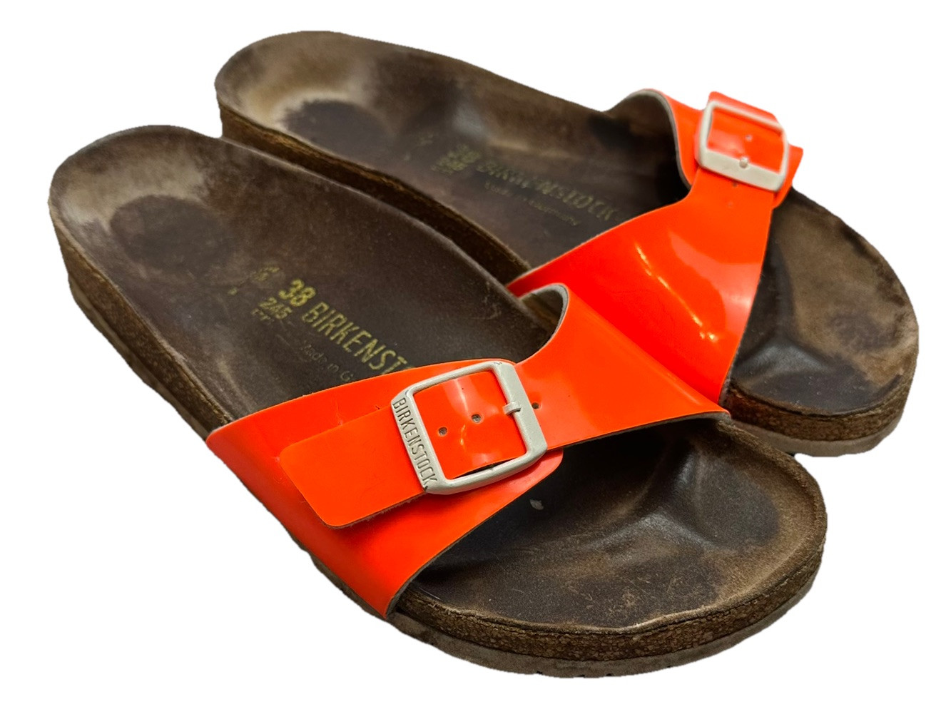 Birkenstock Madrid Birko-Flor Slide Sandal Neon Orange