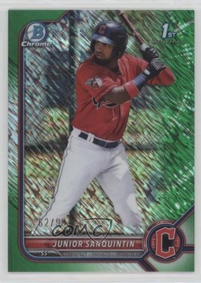 2022 Bowman Chrome Prospects Green Shimmer Refractor 62/99 Junior Sanquintin e9p