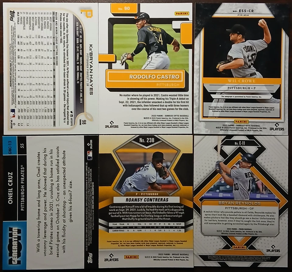 2022 Panini Prizm Rookie Auto Oneil Cruz Pittsburgh Pirates Silver SP Lot (6) - Image 2 of 4