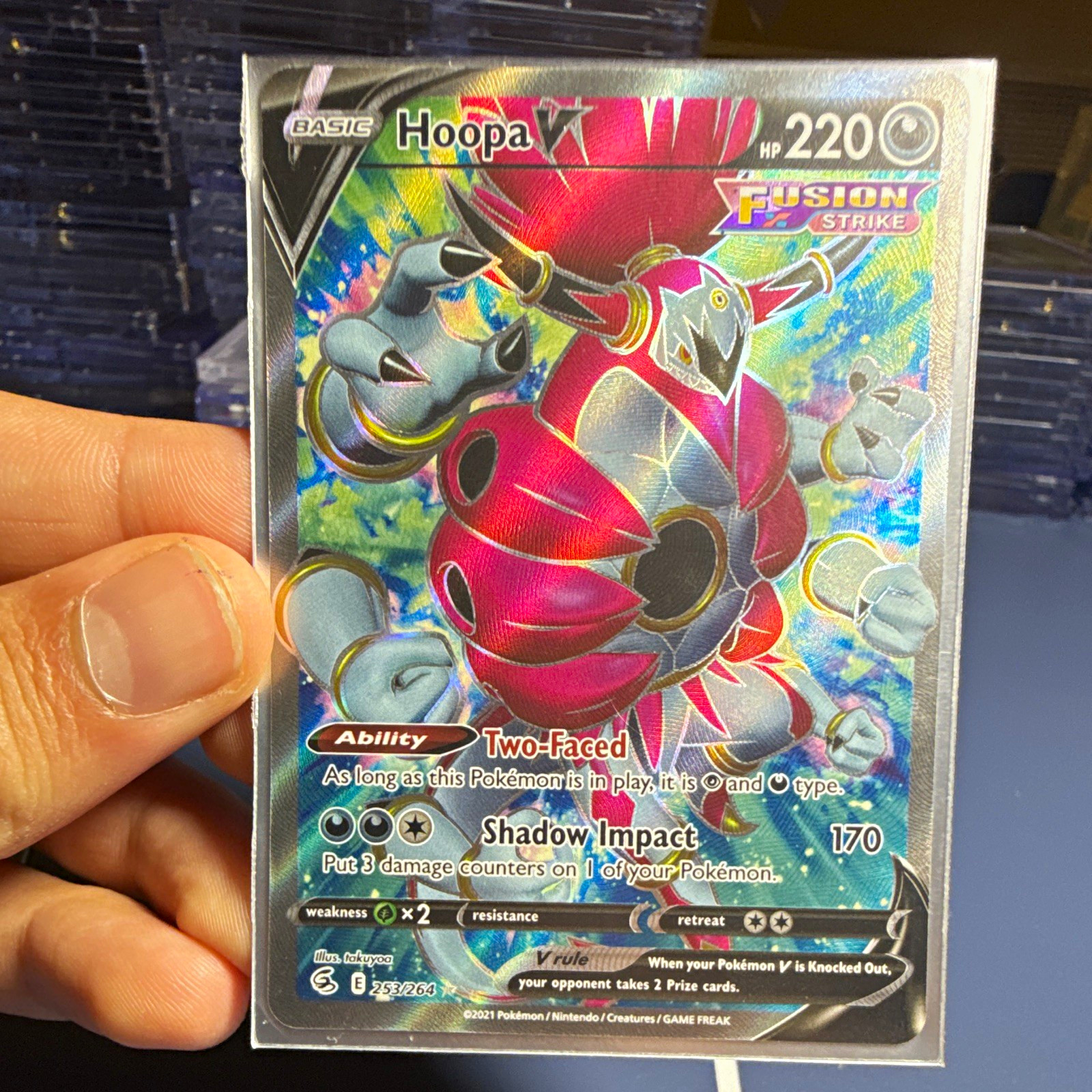 Pokemon TCG Hoopa V Fusion Strike 253/264 Full Art Holo Ultra Rare English