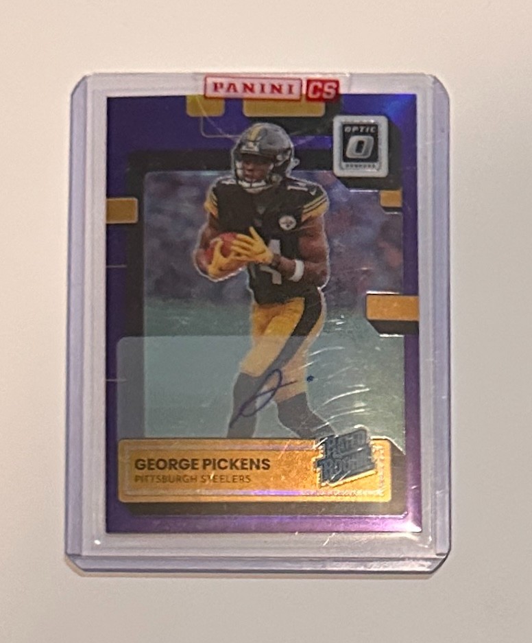 2022 Panini Donruss Optic GEORGE PICKENS Rookie Purple Prizm Auto #22/35
