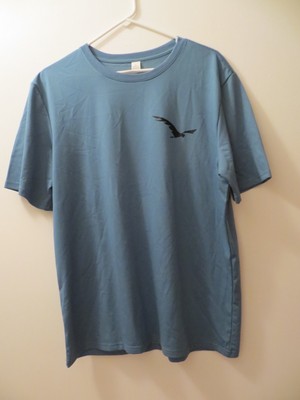 T-shirt Flying Bird Graphic Short-sleeve Large Peacock Blue