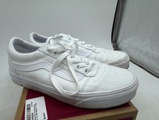 VANS Ward 7 Athletic Shoes Women's Triple White Lace Up Low Top Sneakers - 7