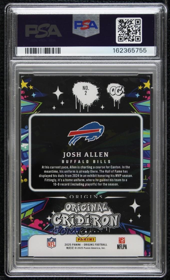 2025 Panini Origins Original Gridiron Josh Allen #2 PSA 6 view 2
