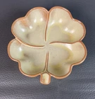 Frankoma Pottery #223 Shamrock Four Leaf Clover Bowl Candy Nut Dish Tanish