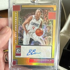 Panini Donruss Optic Signature Series Prizm Brandon Boston Jr. Auto /10 Clippers