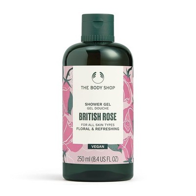 The Body Shop Shower Gel British Rose 250ml Softens & Cleanses | Floral Scent