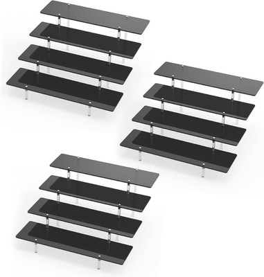 Acrylic Display Stands Risers, Perfume Cologne Organizer, Black 4 Tier Cupcake