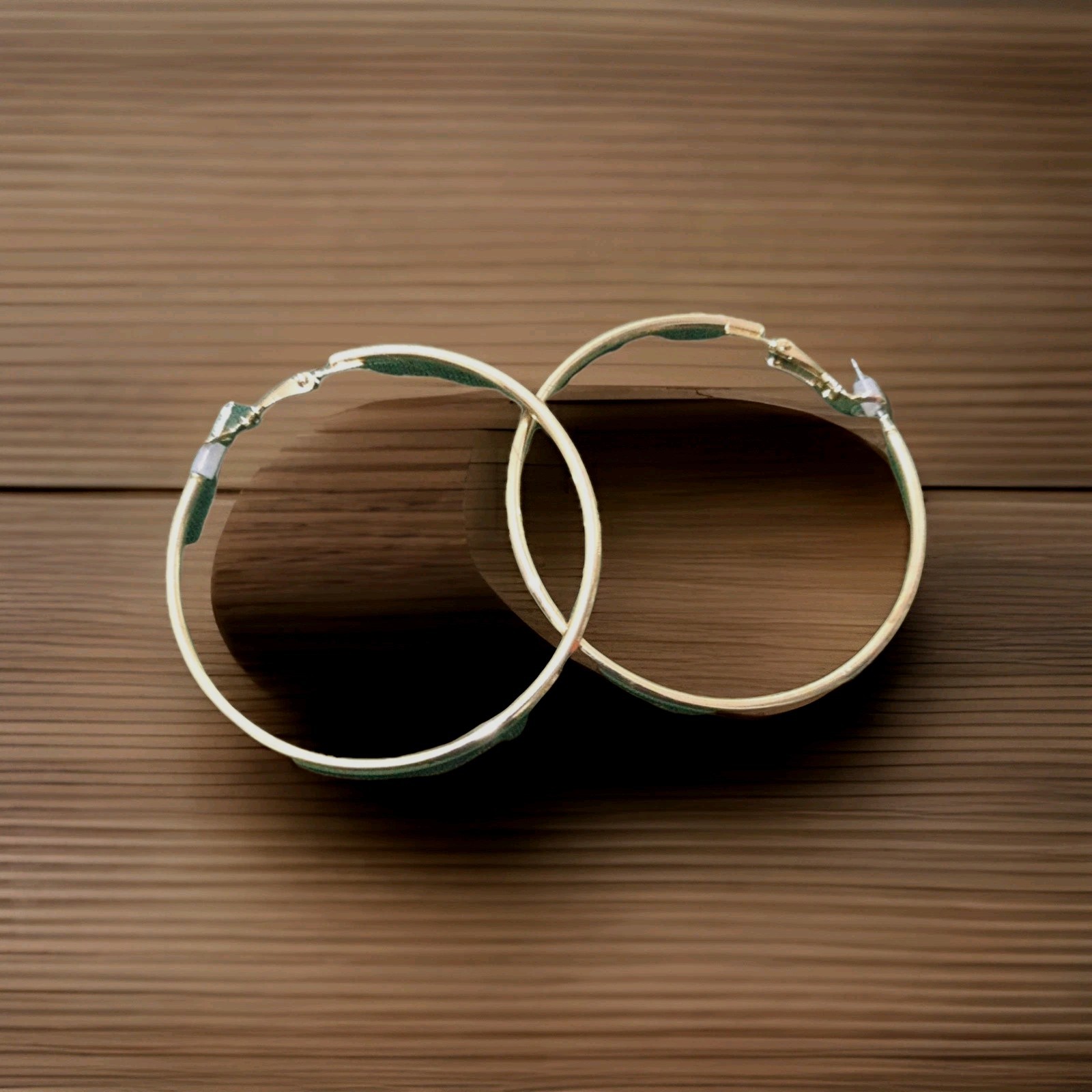 Gold Hoop Earrings in Durable Stainless Steel-image