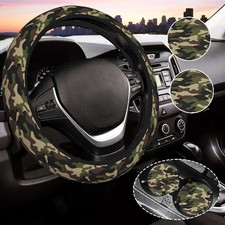 Camo Steering Wheel Cover Universal Auto Steering Wheel 14-15 I Color Green1