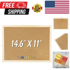 Lightweight Rectangular Cork Board 14.6x11 Inches - Perfect for Messages & Ideas
