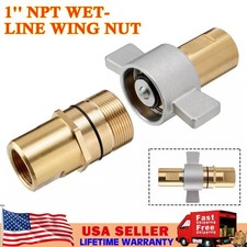 1" NPT Wet-Line Wing Nut Hydraulic Quick Disconnect Coupler / Coupling Set NEW