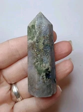 Gorgeous Green Moss Agate Crystal Mineral Polished Point Tower Obelisk
