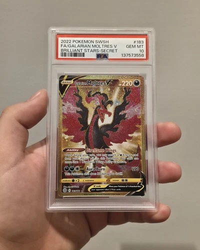 Pokémon Brilliant Stars | Galarian Moltres V Secret Rare 183/172 | PSA 10