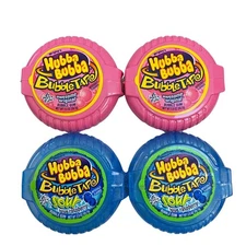 Hubba Bubba Bubble Tape Original and Sour Blue Raspberry 4 PACK - 6 feet of Gum