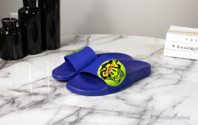 Versace★素敵！Smiley Medusa Slides Sandals Blue/Lime Versace Smiley Medusa Slides Sandals Blue/Lime 11 US (44 Eu