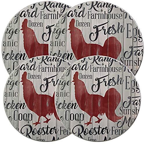 Chicken Decor Stove Burner Covers Rooster Kitchen Decor in a Farmhouse