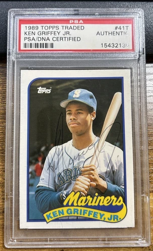 Ken Griffey Jr. 1989 Topps Traded Rookie Auto #41T PSA Authentic MLB HOF