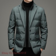 Men's Down Business Formal Lapel Collar Casual Jacket Set Suit Lapel Coat HOT