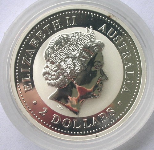 Australia 2004 Year of Monkey 2 Dollars 2oz Silver Coin,UNC - Picture 2 of 2