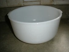 Vintage Glasbake White Large with Handles Mixing Bowl 19CJ For Sunbeam EUC 1957