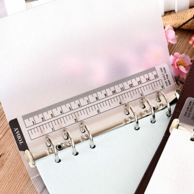 Lineal A5  PVC Planer Agenda für 6 Löcher lose Blatt Spiralen Notebook Neu