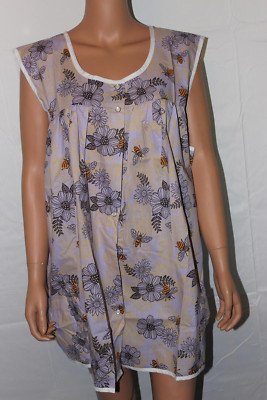NEW   EASY ESSENTIALS SNAP FRONT SMOCK COBBLER APRON LILAC HONEYCOMBS SZ 1X & 4X
