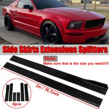 For Ford For Mustang Gt 78.7 Side Skirt Extension Splitter Spoiler Gloss Black