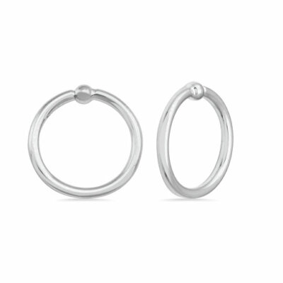 14k Solid Gold Seamless Ring Hoop Daith Helix Tragus Conch with 2mm Fixed Ball