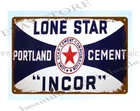 outdoor art stores plaque LONE STAR PORTLAND CEMENT metal tin sign