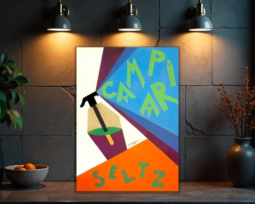 Campari Seltz Futurist Heay Metal Sign – Bold Geometric Wall Sign 60x40cm - 第 3/5 張圖片