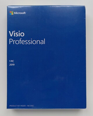 Visio 2019 Professional Pro PKC Medialess Vollversion Englisch english D87-07432