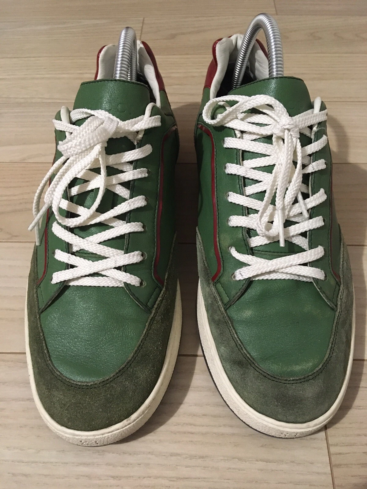 Chaussures Gucci UK 8 superbe couleur verte douce Tek baskets de tennis entraîneur Italie