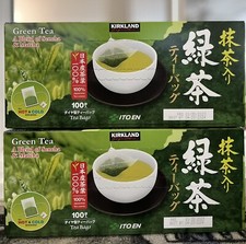 2 Packs Kirkland Signature ORGANIC Japanese Green Tea 100 Bags Each Pack.