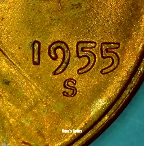 1955 S S/S Lincoln Wheat Cent Red Penny BU DDO Error Doubled Die Obverse
