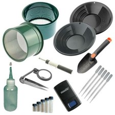 M10 Black Mini Gold Classifier Screen  Gold Pan Panning Kit 12"  10" Pans 