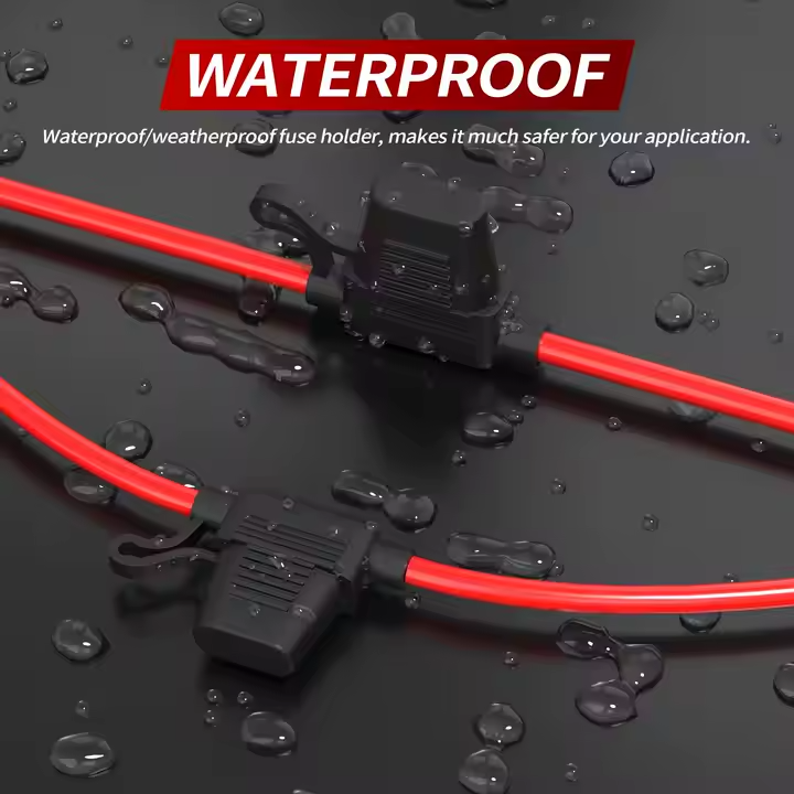 10-Pack Waterproof In-Line Fuse Holder Kit - 14 Gauge, 30A, Mini Blade Fuse For Car, Truck, Boat