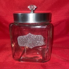 Bling Bathroom Vanity Glass Storage Organizer Holder Canister Apothec