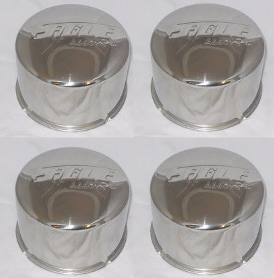 #ad #ad 4 EAGLE WHEEL RIM SHORT 3116 STAINLESS STEEL CENTER CAPS 3.5quot; TALL 5.12quot; BORE $99.95