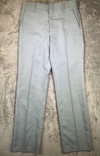 Vintage 70s Sears SportsWear Men's Polyester Dress Pants 32x33 Blue Grey Flex