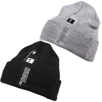 Djinns Basic Beanie Lorem Ipsum Turn Up Hat Mütze Strick Flap Cap Wintermütze 