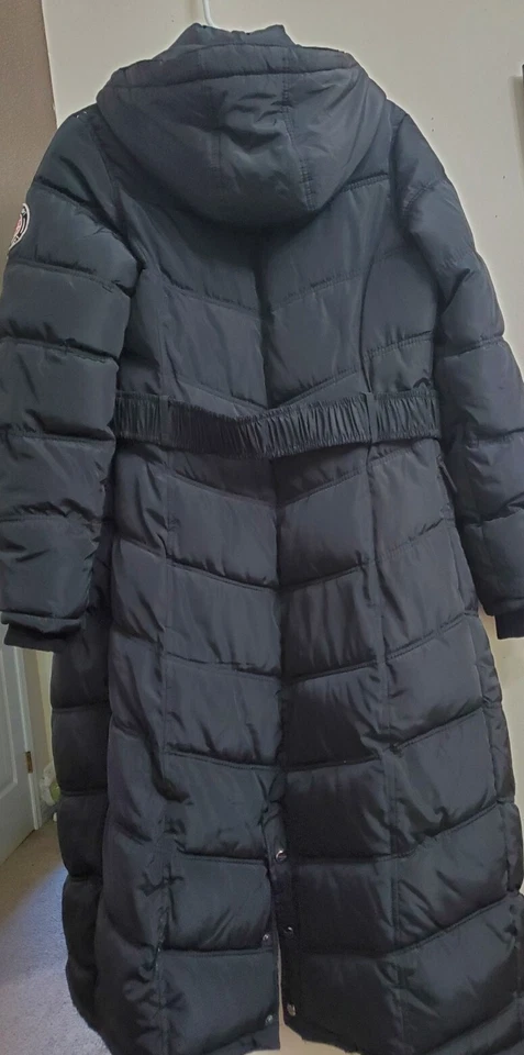 Abrigo largo de invierno pequeño MADDEN GIRL para mujer negro de piel sintética  Foto 3 de 4