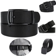 Men Nylon Belt Metal Automatic Buckle Belts Outdoor Sports Casual Jeans Strap